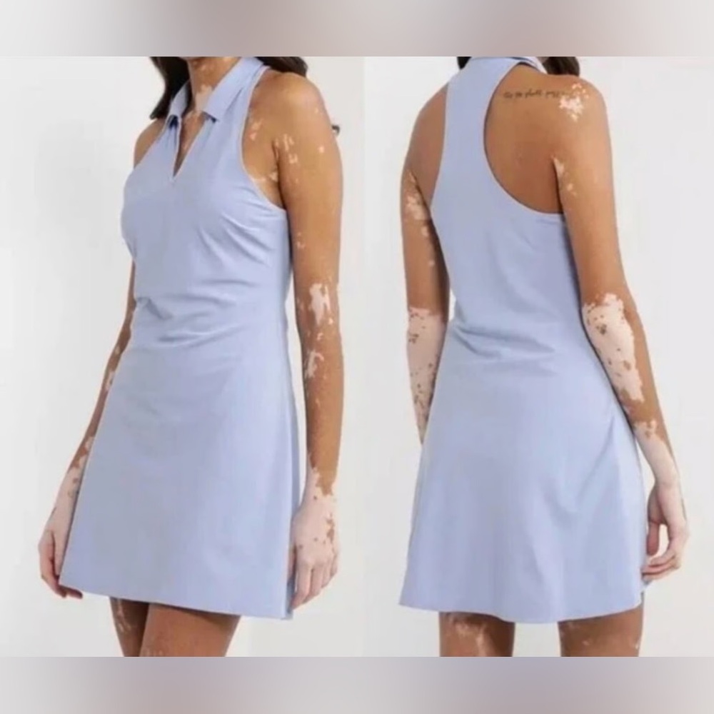 Abercrombie & Fitch‎ Dress Traveler Polo Mini Athletic Light Blue Sz MT Outdoors